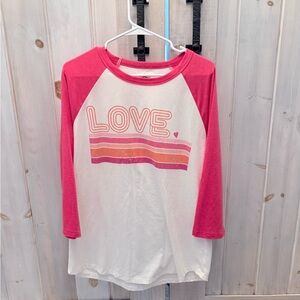 ❤️ Women's Pink and White Love Graphic Jersey 💘